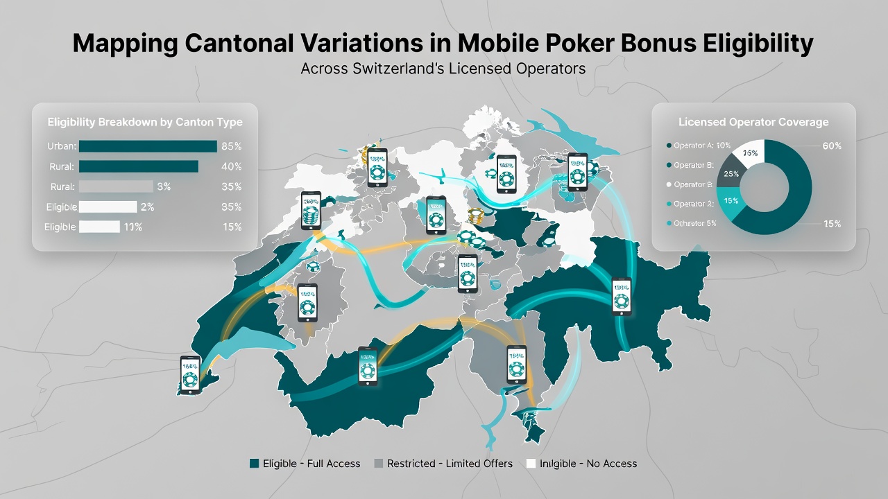 Chart displaying bonus eligibility rates by Swiss canton for mobile poker in 2026